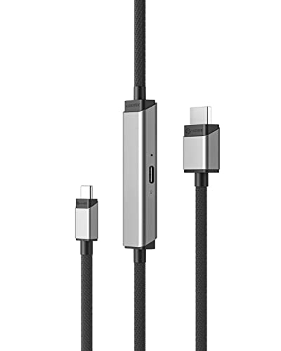 Кабел ALOGIC Ultra USB-C-HDMI, външен дисплей 4K, мощност 100 W, високо качество, кабел в найлонов оплетке с метален