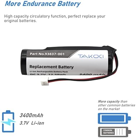 Преносимото батерия TAKOCI за Wahl 93837-001 Cordless Magic Клип, Дизайнерски, Sterling 4, Супер Тънки волтова батерия,