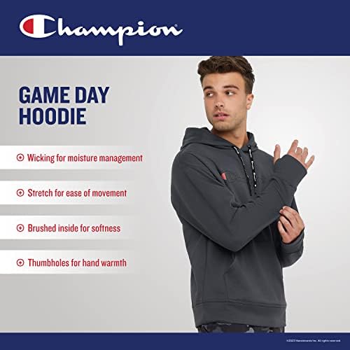 Мъжки hoody с качулка Champion Men ' s Game Day, Впитывающая влагата, Спортна Hoody с качулка за мъже