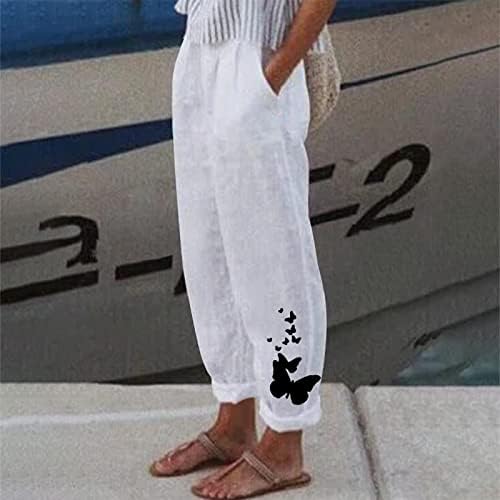 MIASHUI Дамски спортни Панталони Ежедневни Скъсяване на Панталони за Жени Офис Дамски Панталони Капри с Джобове Широки