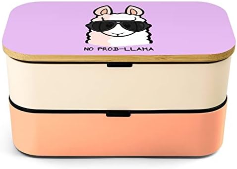 Без проблеми - Llama Bento Lunch Box Херметични Контейнери за храна Bento Box с 2 Отделения за Пикник в офиса