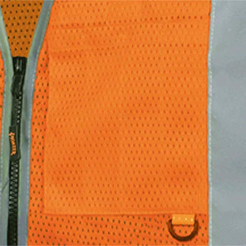 Жилетка за безопасност на Pioneer за мъже – Неон Светоотражающая окото Hi Vis, 9 Джобове, Цип - Строителство, Пътно движение, Охрана – Оранжево, Жълто / Зелено