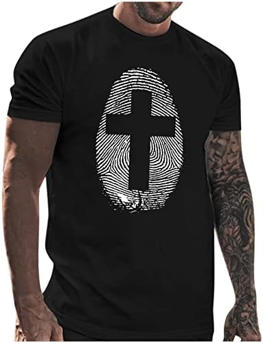 XXBR Мъжки солдатские тениски с къс ръкав, Летни Тениски с отпечатъци от пръсти, Тениска с принтом Вярата на Исус и Кръста,