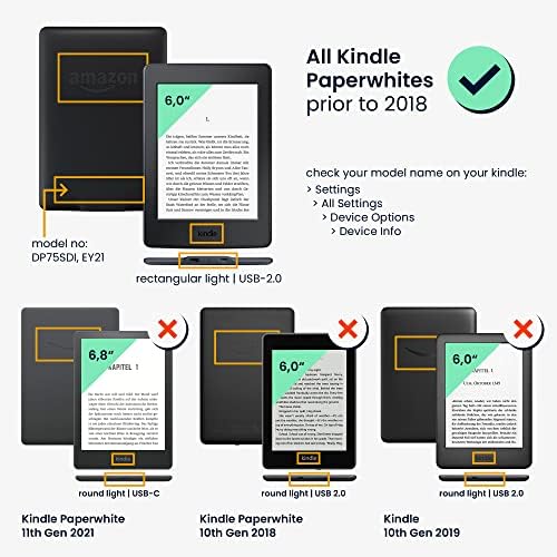 Калъф kwmobile е Съвместим с Kindle Paperwhite - Калъф за четец на електронни книги от изкуствена кожа - Мандала Dreamcatcher Бял / Черен