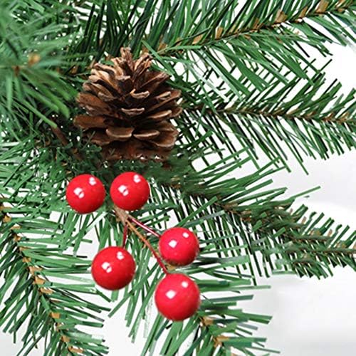 XFXDBT 4,9 подножието Шифрующая Изкуствена Коледна Бор с Червени Плодове, Екологично Чиста Коледно Дърво, PVC с Метална