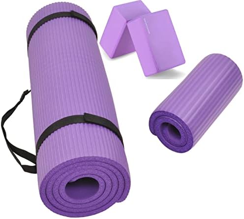 Универсална подложка за йога BalanceFrom повишена плътност, дебелина 1/2 инча със защита от прекъсвания за упражнения