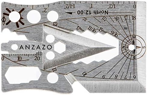 Мультитул за кредитни карти Anzazo - Многоцелеви, Многофункционален, Джобен размер, Определени Портмонета - най-Добрият инструмент за оцеляване, Нож и Брадва, Отварачк