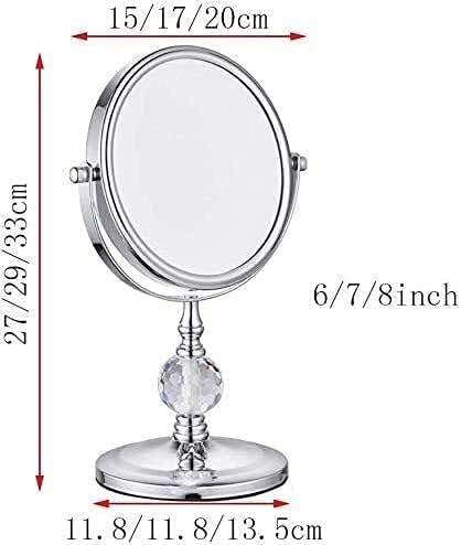 Малко огледало SYZHIWUJIA, огледало за грим, Десктоп Двустранно огледало с увеличение, Въртящо се на 360 ° Огледало за Баня, Огледало за грим (Цвят: 5X, размер: 7 см)