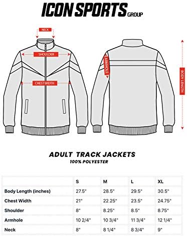 Спортно яке Icon Sports Soccer Track Jacket – Официалната Мъжки Спортно яке World Team Football Club, с цип За отдих и тренировки За възрастни