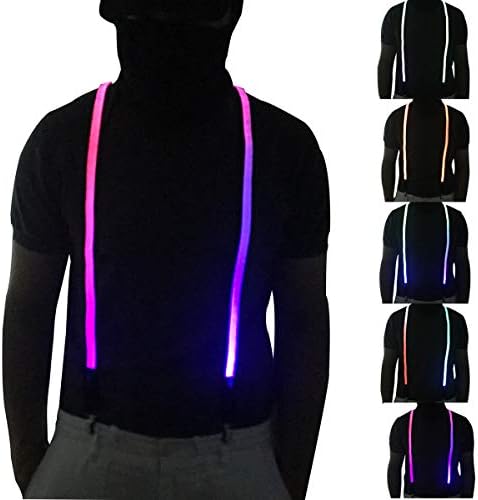 Мъжки Тиранти SATUMIKO с led подсветка, Регулируеми Тиранти Y-образна форма с клипс Stong за подарък за парти в Нощен клуб