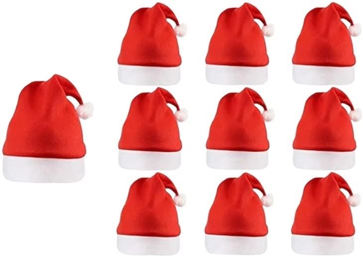 EESLL Шапка на дядо коледа На 20-Опаковане на Коледни Шапки и за възрастни, Класически Червени Коледни Празнични Шапки за партита