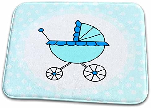 3dRose Вероника Salak Designs Baby - Дизайн на детска количка синьо - Подложки за сушене на чинии (ddm-6137-1)