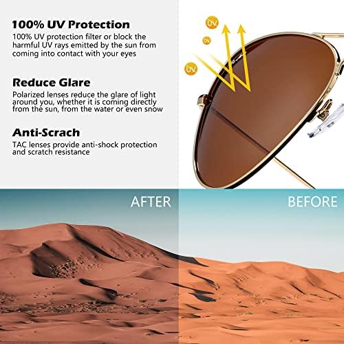 Pro Acme Класически Поляризирани Слънчеви Очила-Авиатори за Жени И Мъже от Премиум-клас на военната Стил, Защитни Лещи