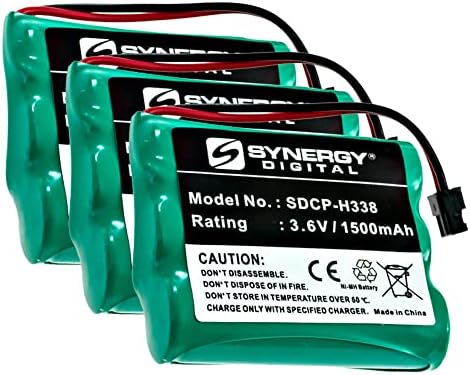 Батерии за безжични телефони Synergy Digital, работи с безжичен телефон Panasonic KX-TX1701 (Ni-MH, 3,6 В, 1500 mah),