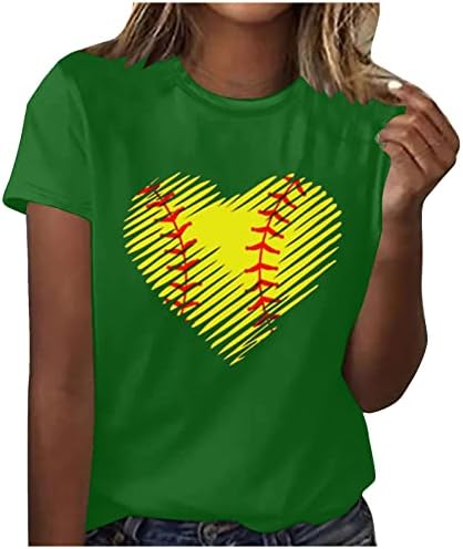 2023 Летни Потници, Дамски тениски с Графичен принтом Сърцето си за Любовта, Бейзболни Ризи с Къс ръкав, Блуза Свободно