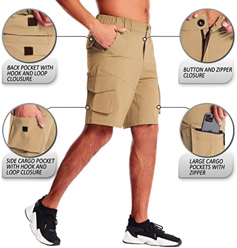 CANGHPGIN Мъжки Туристически Панталони-Карго бързо съхнещи Стрейчевые къси Панталони За Голф Мъжки Ежедневни Работни