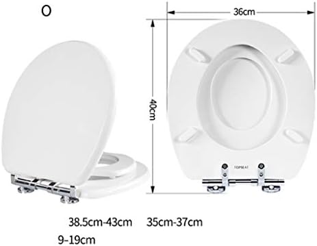 Удължавам седалка за тоалетна WODMB за Саксията, за Възрастен, за деца, с Хромирани Метални панти, капака на тоалетната чиния (по-дълги бяла) (Цвят: O)