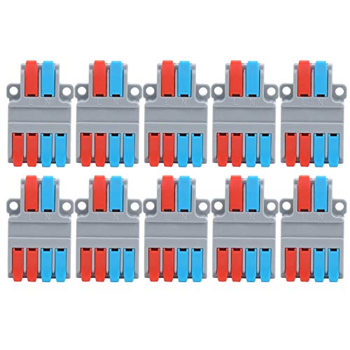 FTVOGUE LT-624 10 бр. Кабел Свързващ Терминал Многофункционални Разпределителни Кутии За Повърхностен Монтаж 2 До 4 От Инструменти За Бързо свързване на Проводници, Клеми