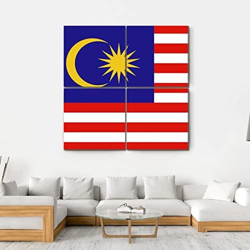 ERGO PLUS Кръста Стенно изкуство, Флаг Малайзия, Страхотна Растянутая картина, Готова да бъде обесен за дома - Идеално