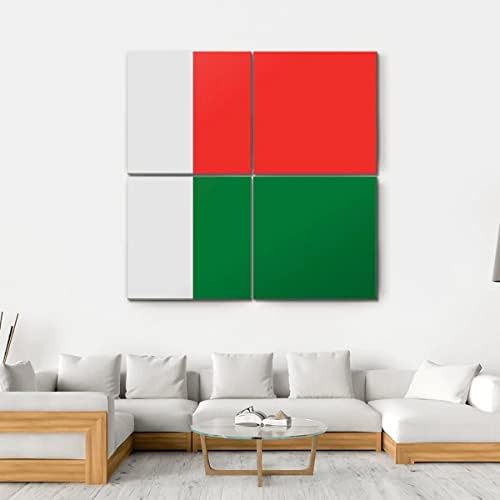 ERGO PLUS Стенно изкуство с Флага на Мадагаскар Страхотна Растянутая картина, Готова да бъде обесен за дома - Идеално за стените на галерията в Хола
