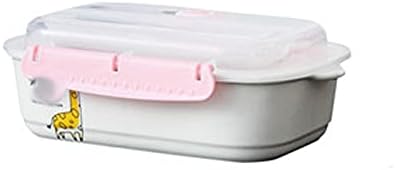 Правоъгълна Керамична кутия за съхранение на пресни продукти AMAYYAbdh Bento Box за Кухня с Капак, Дизайн Лъжички и Пръчици за хранене, Вградена в Капака