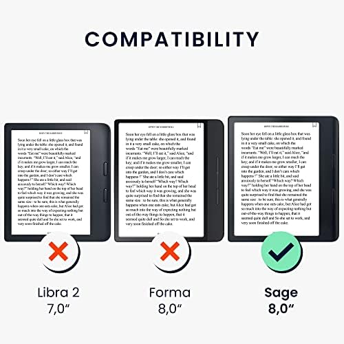 калъф kwmobile е Съвместима със Защитен капак за четене на електронни книги от чувствах плат Кобо Sage - Book - Светло