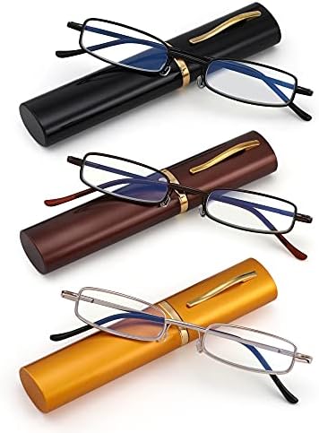 SOPHILY 3 Опаковки на Тънки Чифт Очила за четене за Мъже И жени, Блокиране на Синя Светлина, Компактни Очила за Четене