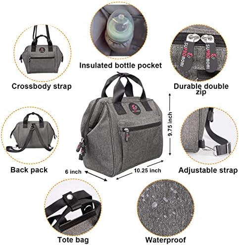 Раница-чанта за памперси SUPROMOMI Small: Мини-чанти-тоут за памперси за момче и момиче, едно сладко чанта през рамо