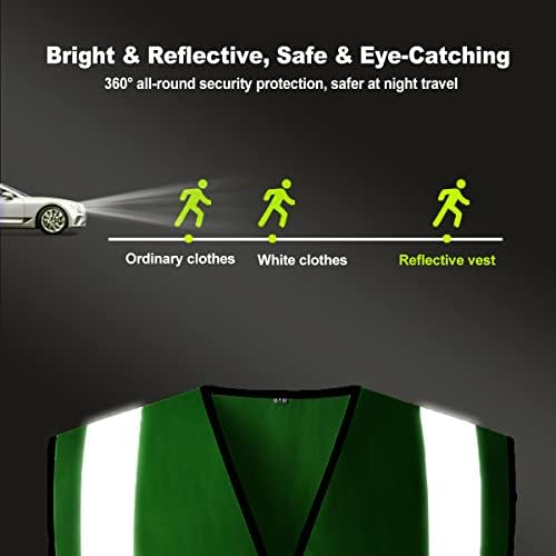 Обичай Жилетка за безопасност, Персонални жилетка Hi Vis с логото, висока светоотражающая работно облекло на открито с цип и 5 джоба - 5 опаковки