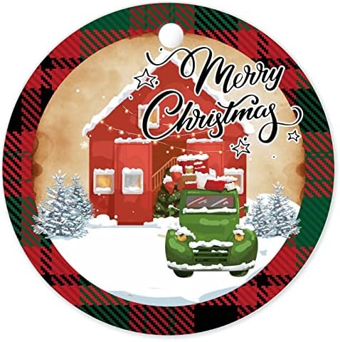 MerryChristmas Украса За Коледната Елха 2022 Коледен Камион, Коледно Дърво, Снежни Човеци, Снежинки, Наметала От Бъфало,