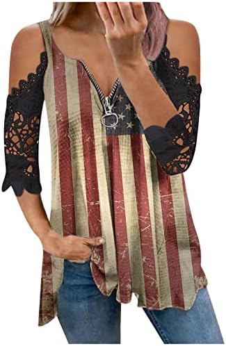 Дамски плетени калъф за плетене на една Кука Блузи с равен брой гласове-Боя, Блузи Ден на Независимостта, Без Шнур, С