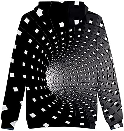 Блузи За Мъже, Унисекс Мъжки 3D Печат Творчески Кръг Силует на Ежедневни Дълги Ризи, Блуза, Топ