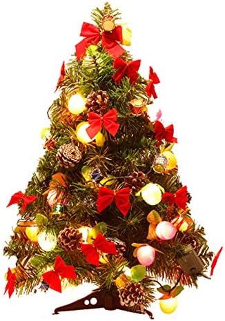 Настолна Коледно Дърво WOGQX, Миниатюрни Борова Коледно Дърво с Висящи Украшения със Стойка Е подходяща за вашия дом Или офис