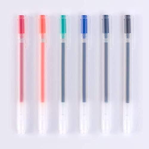 Химикалка писалка с гелевыми мастило MUJI, Комплект от 6 предмети, Размерът на върха на 0,5 мм
