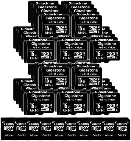 Gigastone 16GB 2-Pack Micro SD Карта, FHD Видео, Камера за Видеонаблюдение, Екшън-камера Дрона, 85 MB/Micro SDHC UHS-I