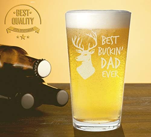 Veracco Best Buckin' Dad Забавен Подарък За Рождения Ден На Баща Ми, Дядо, Отчиму, Пинтовый Бирена Чаша (Прозрачен Стъклен)