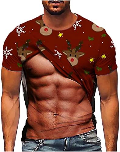 Тениски за Мъже, Забавна Коледна Тениска с 3D Принтом, Графични Щампи, Грозни Коледни Потник, Блуза за Мъже, Спортни Ризи