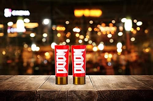 Чашки за пушка DOOM Shotgun Shell - Комплект от две чаши за пиене 2 мл - Забавни Уникални Нови Чаши за вино, уиски, ликьор,