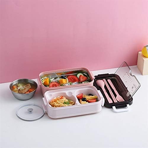 LKYBOA Нова Обяд-Бокс Bento Box за един Студент, Офис служител, Двуслойни Контейнер за обеди С Подгряване в Микровълнова Фурна, Контейнер За съхранение на храна (Цвят: A)