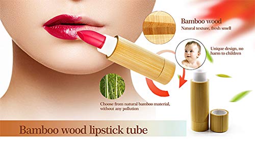 Тръби Балсама за устни от естествен Бамбук, 5,5 грама, Празен многократна употреба Държач за Тръба червило Направи си