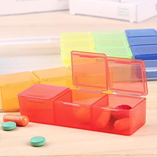 TTNDstore Rainbow 7 Дни Медицина Кутия За Таблетки Опаковка За Лекарства Организатор Титуляр За Съхранение