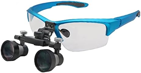 Бинокулярная лупа ZHUHW 2.5 X Стоматологичен лупа с Световыми очила за защита на точки на голямо работно разстояние (Цвят: