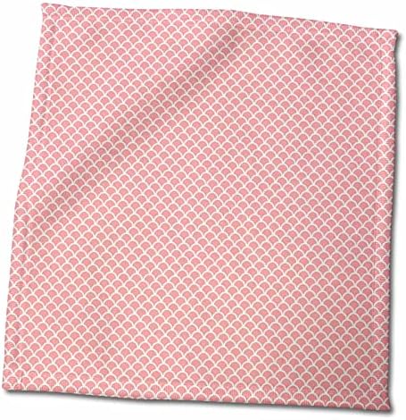 Кърпи 3dRose Ан Мари Baugh - Шарки - Розово-Бял Модел под формата на малки миди - Кърпи (twl-210873-3)