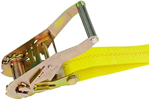 Колан от механизма на палеца на ВУЛКАН с цепными анкерами - Класически Жълто - 2 Инча х 27 Метра - Безопасното натоварване 3600 паунда