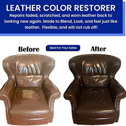 Leather Hero Color Restorer Пълен комплект за ремонт - Боядисване, Оцветяване и актуализиране на Кожа и Винил Диван, дамска Чанта, Обувки, автомобилни седалки, Разтегателен 4 унц
