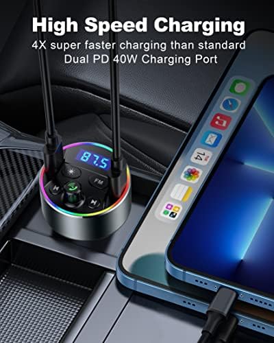 Bluetooth 5.3 FM трансмитер за Кола и притежателя на мобилен телефон