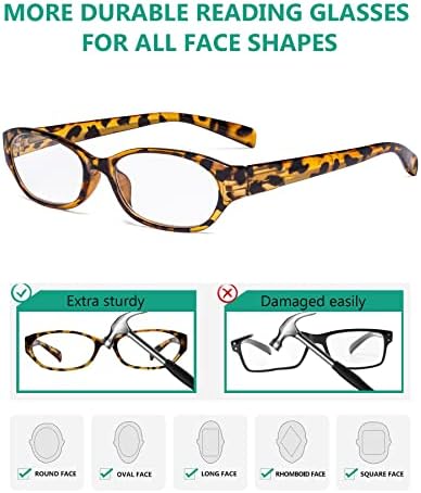 Дамски очила за четене Eyekepper, 5 опаковки, женски ридеры с пружинным тръба на шарнирна връзка