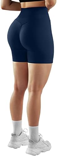 RUUHEE Дамски Безшевни Спортни къси Панталони За Стягане на задните части С Висока Талия, Преработени къси Панталони