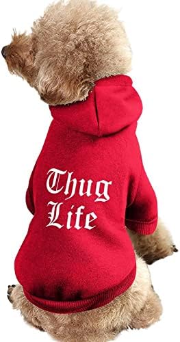 Thug Life Кучето Качулки Скъпа Hoody С Качулка Костюм за Домашни Любимци, Дрехи, Палто, с Шапка