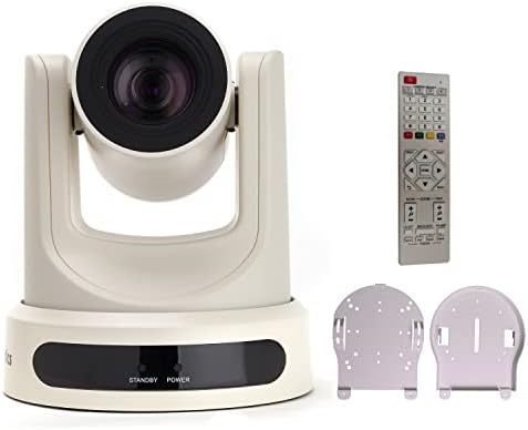 PTZOptics 20X-SDI Gen2 Камера за директно излъчване, бяла и Универсално потолочное определяне на HuddleCam, черна (20-кратно увеличение, бял)